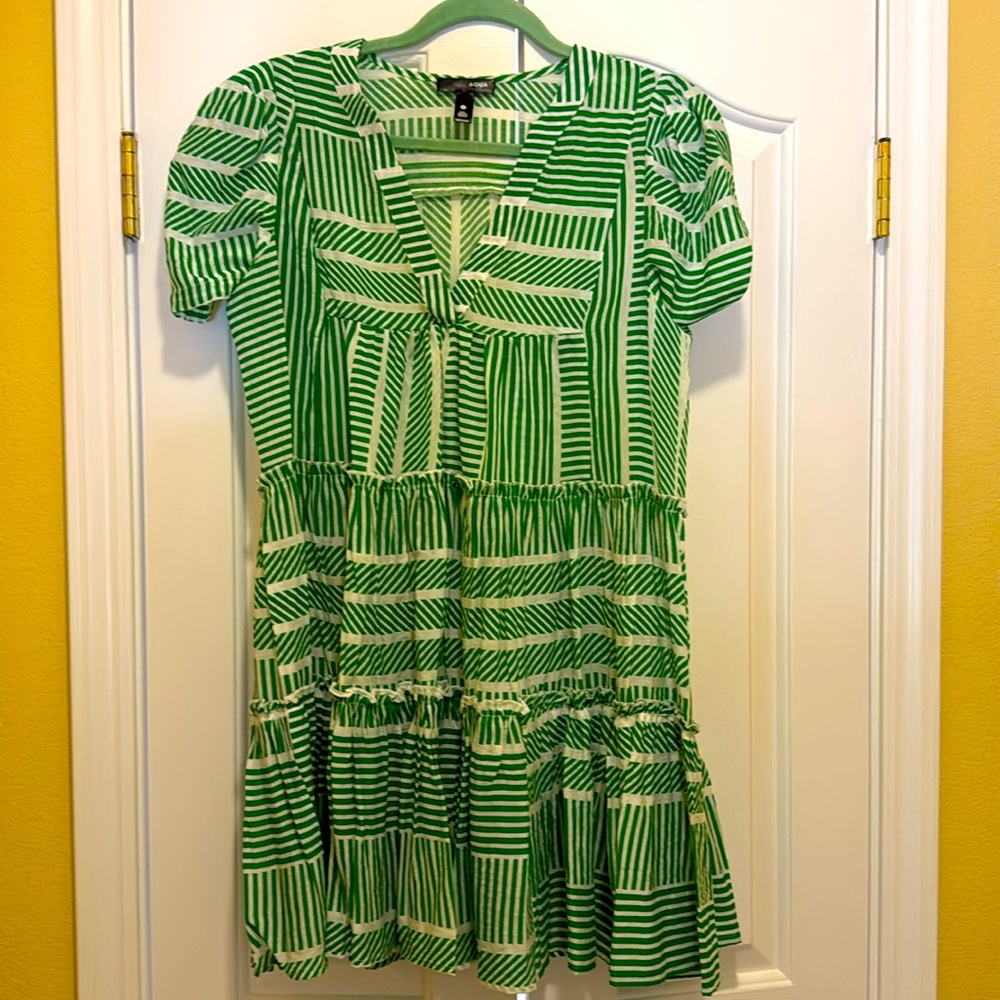 Aqua green print dress or coverup sz M NWOT